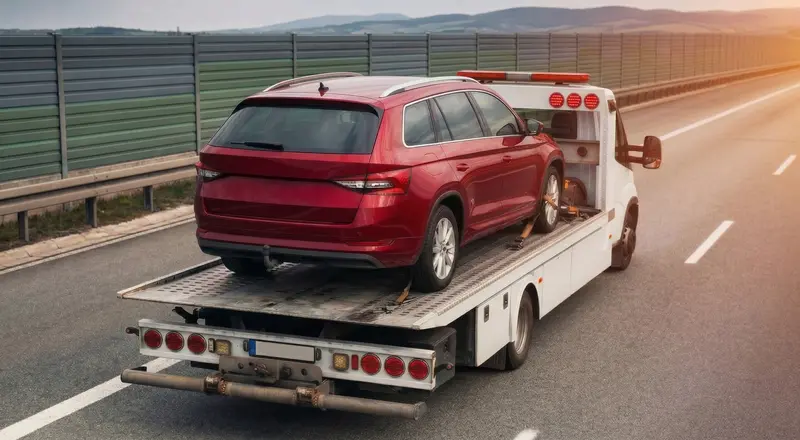 Guincho para carros em Cariacica – carro sendo carregado em plataforma